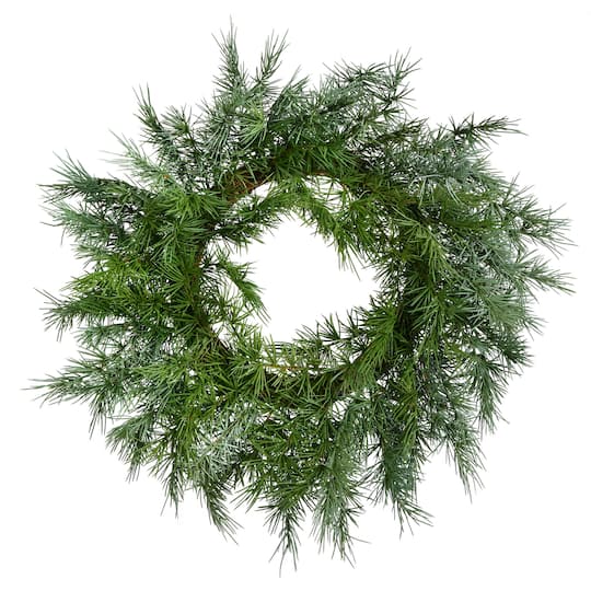 23&#x22; Green Woolsey Pine Christmas Wreath